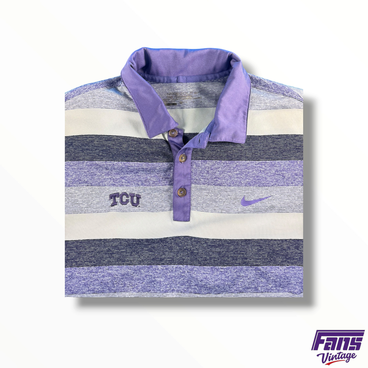 TCU Team Issued Nike Heather Striped Polo