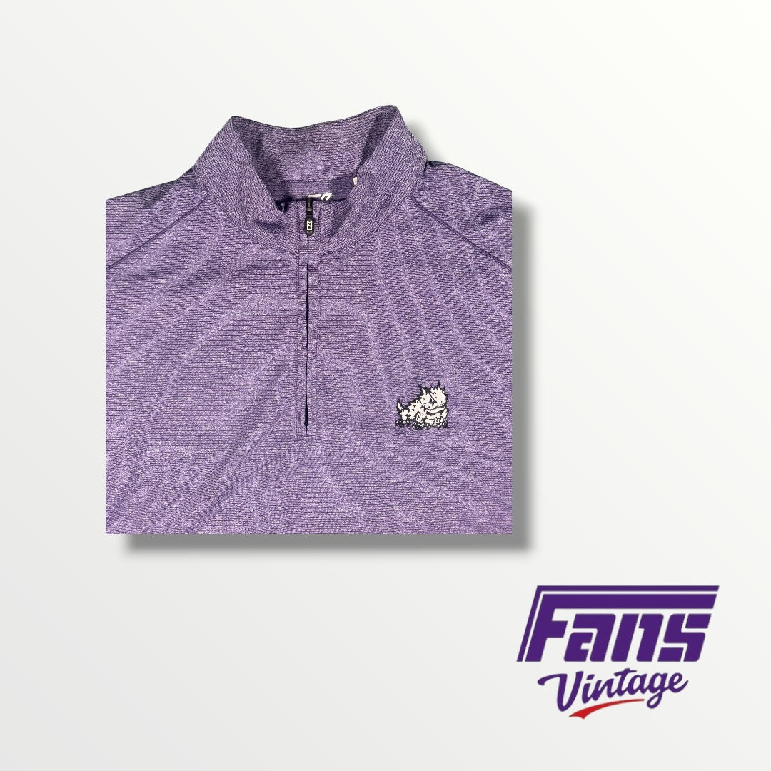TCU Quarterzip with Fleece Lining and Embroidered Frog Logo