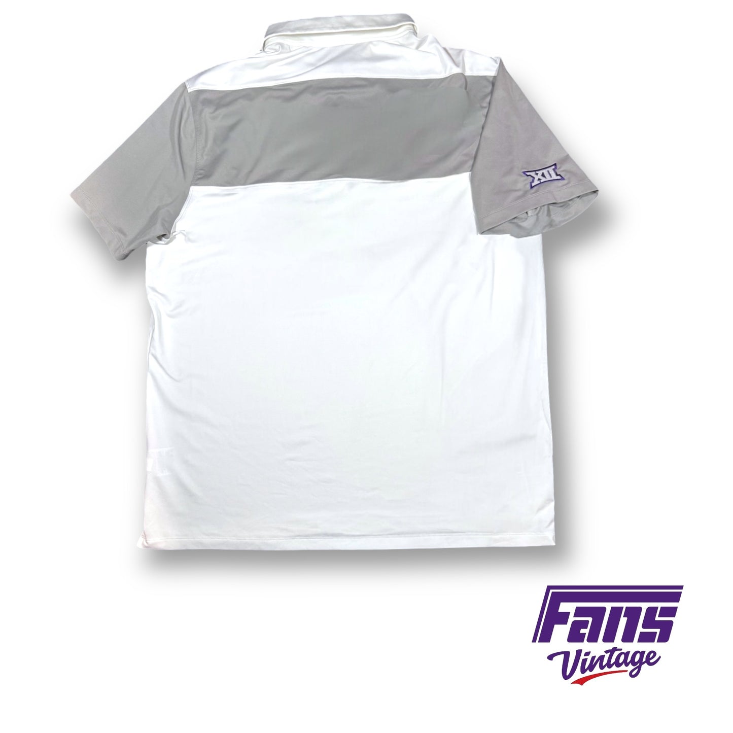 TCU Team Issue Coach’s Sideline Nike Polo with awesome metallic logo patch