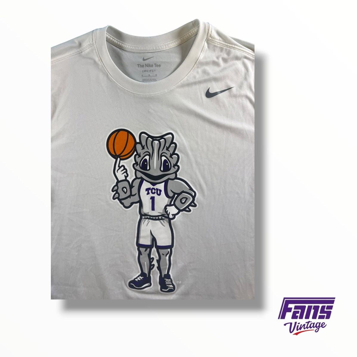 TCU Team Issued Basketball Nike Super Frog Whiteout Sideline Tee