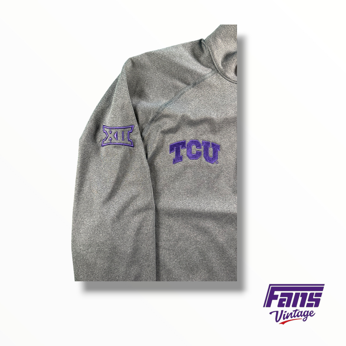 TCU Team Issued Nike Gray Athletic Dri-Fit Quarter Zip