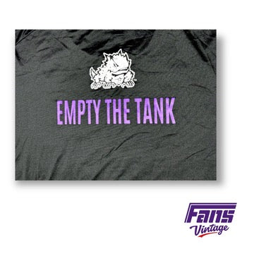 RARE! TCU Football Player Issued Team Exclusive “Determined to Give Em Hell / Empty the Tank” Premium Nike Pro Training Shirt