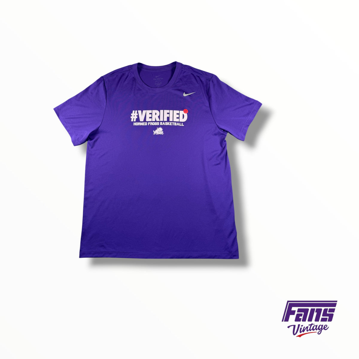 TCU Team Issued Nike Basketball #Verified Player Custom Dri-Fit Tee