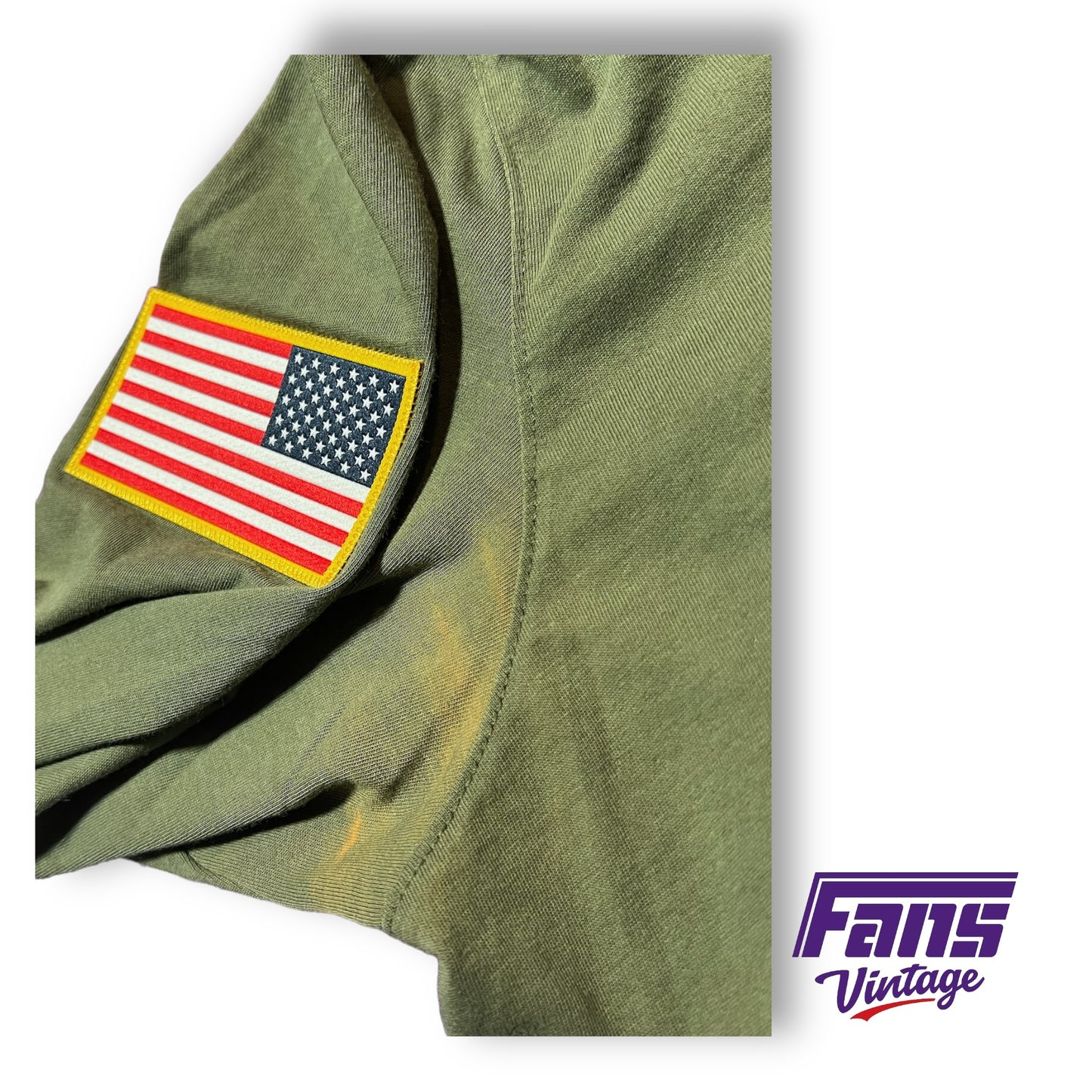 TCU Football Veteran’s Day Team Issue Nike Hoodie Long Sleeve Tee with awesome patches!