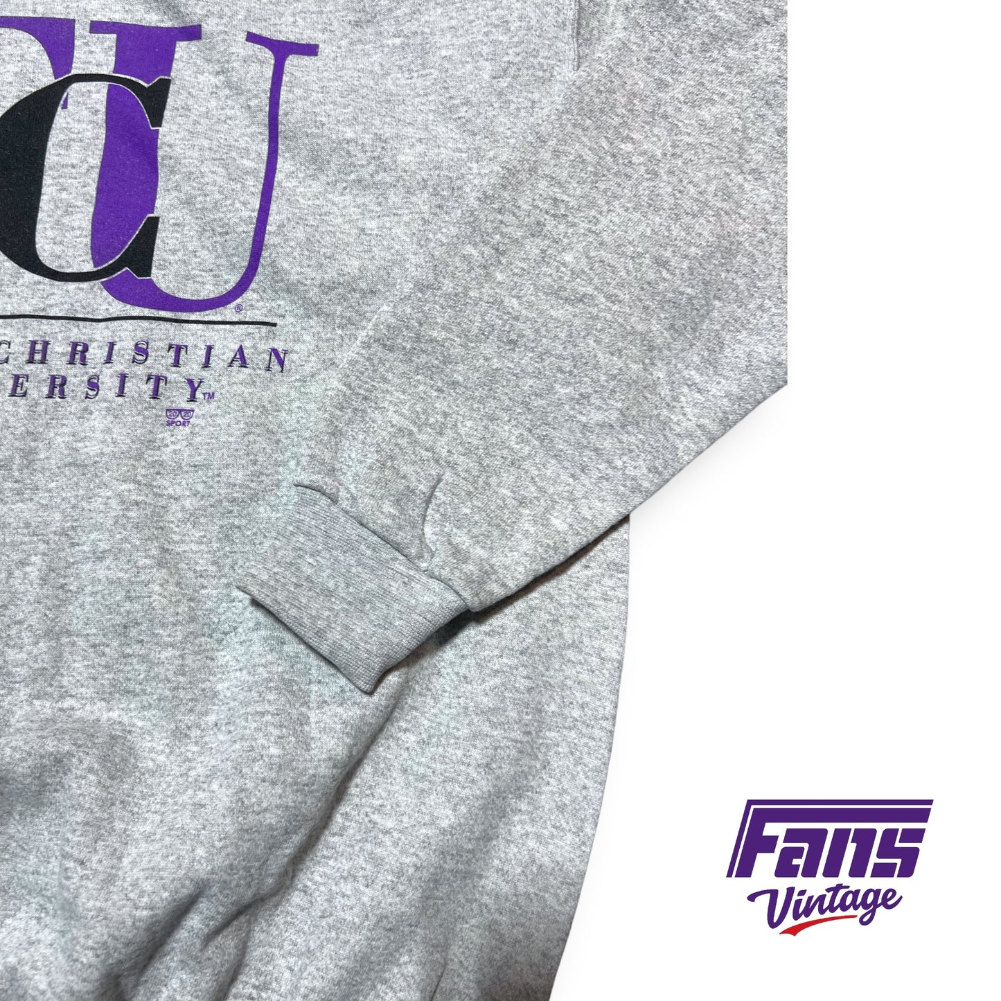 Amazing! Rad 90s Vintage TCU Crewneck sweater in NEW deadstock condition!