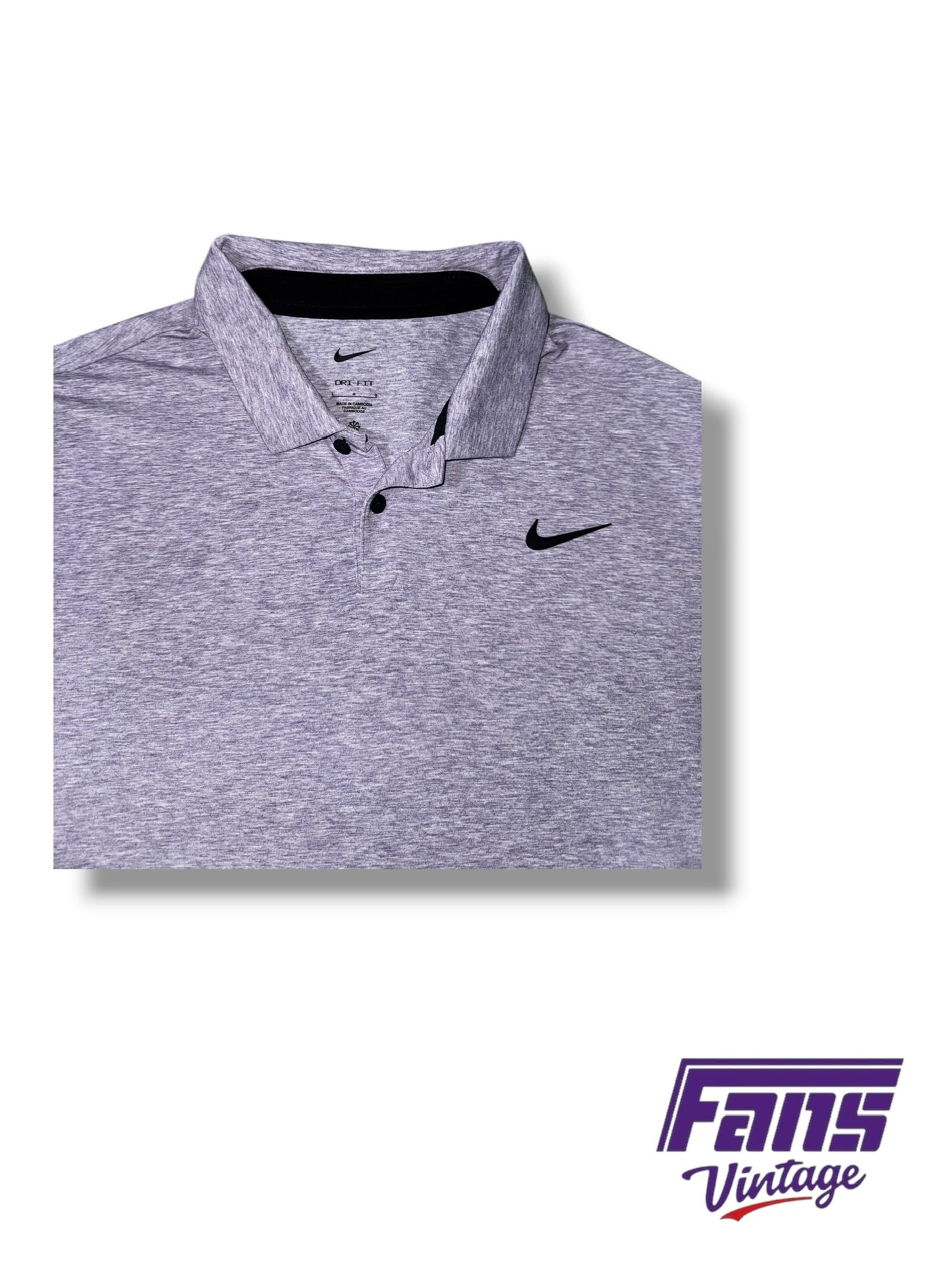 TCU Nike Team Issued Heather Purple ‘Move to Zero’ Golf Polo