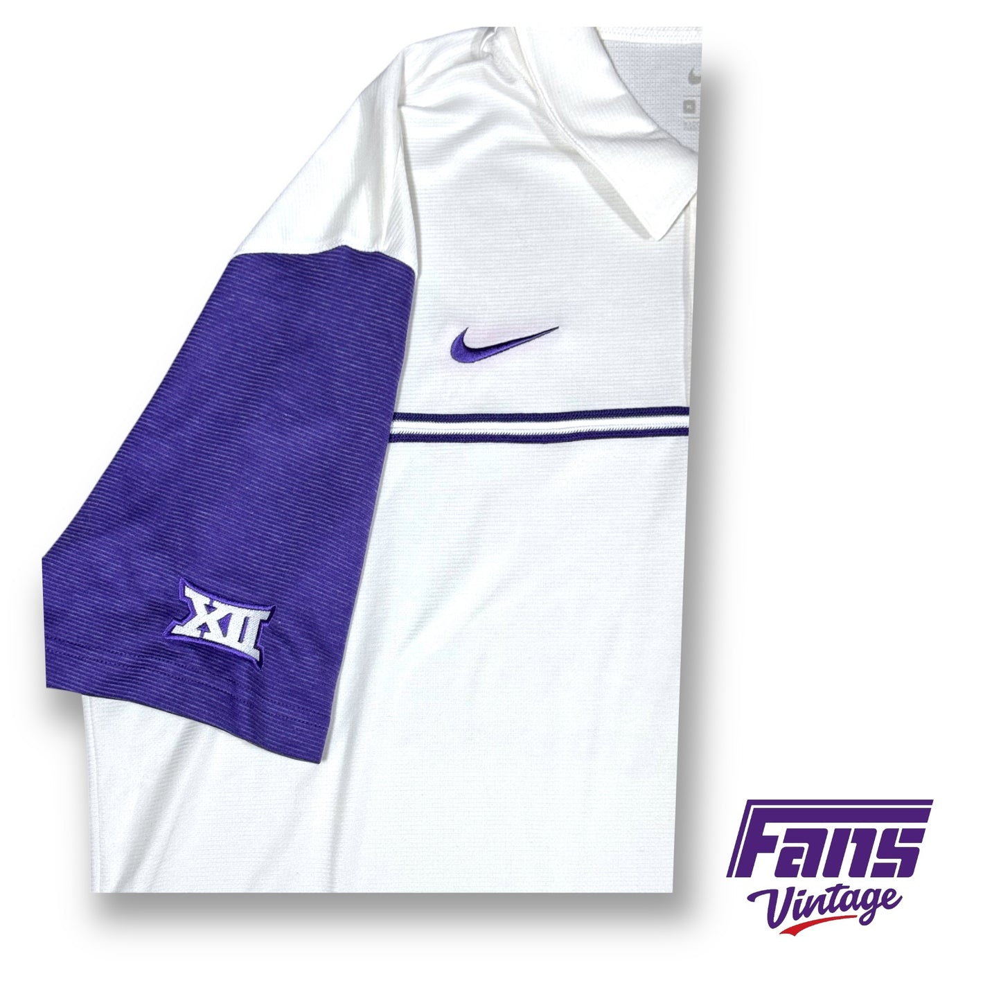 Rare! TCU Basketball Coach Issue “Frogs” Script Throwback Logo Nike Polo