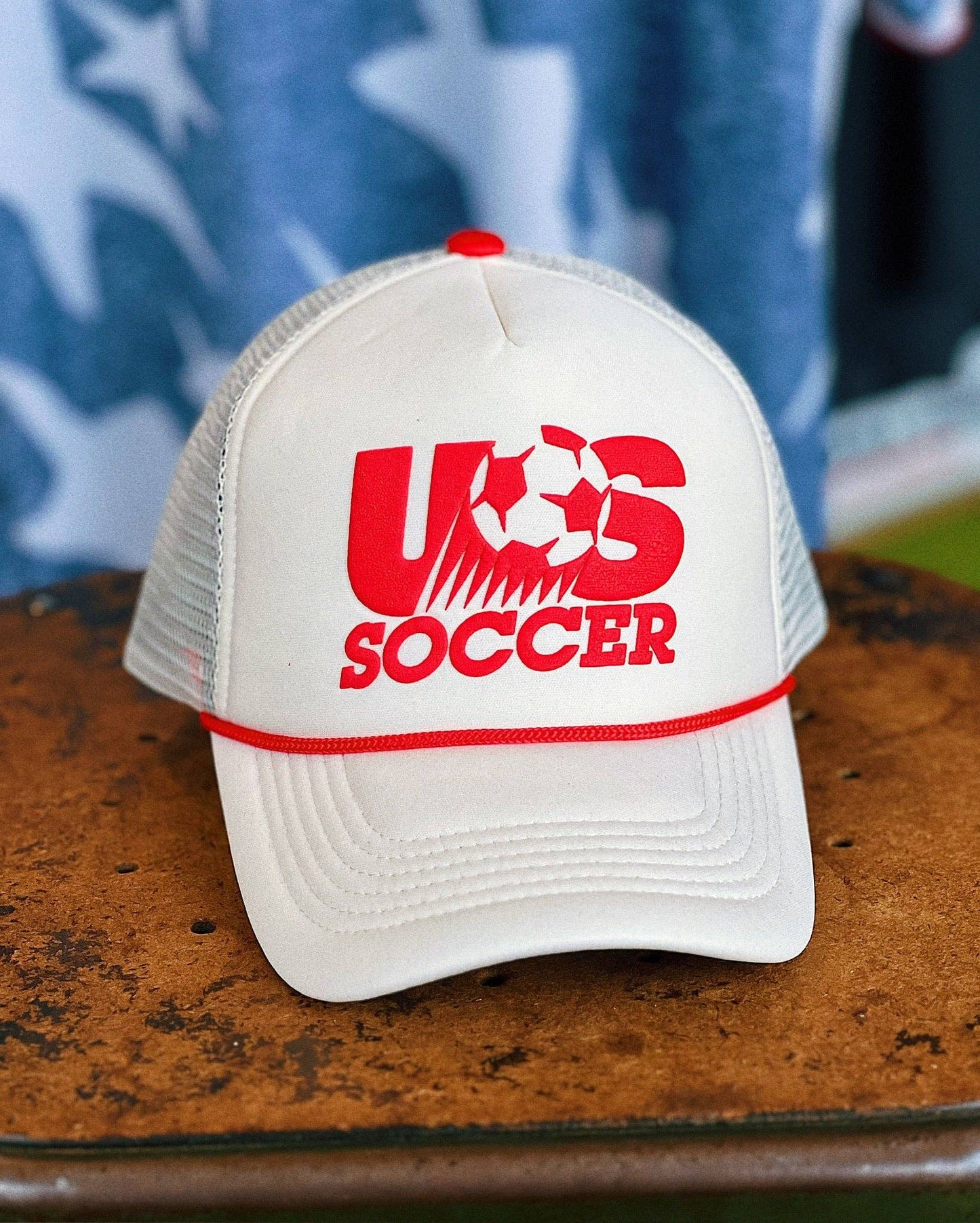 US Soccer Retro 1993 Foam Trucker Snapback - Off White / Red