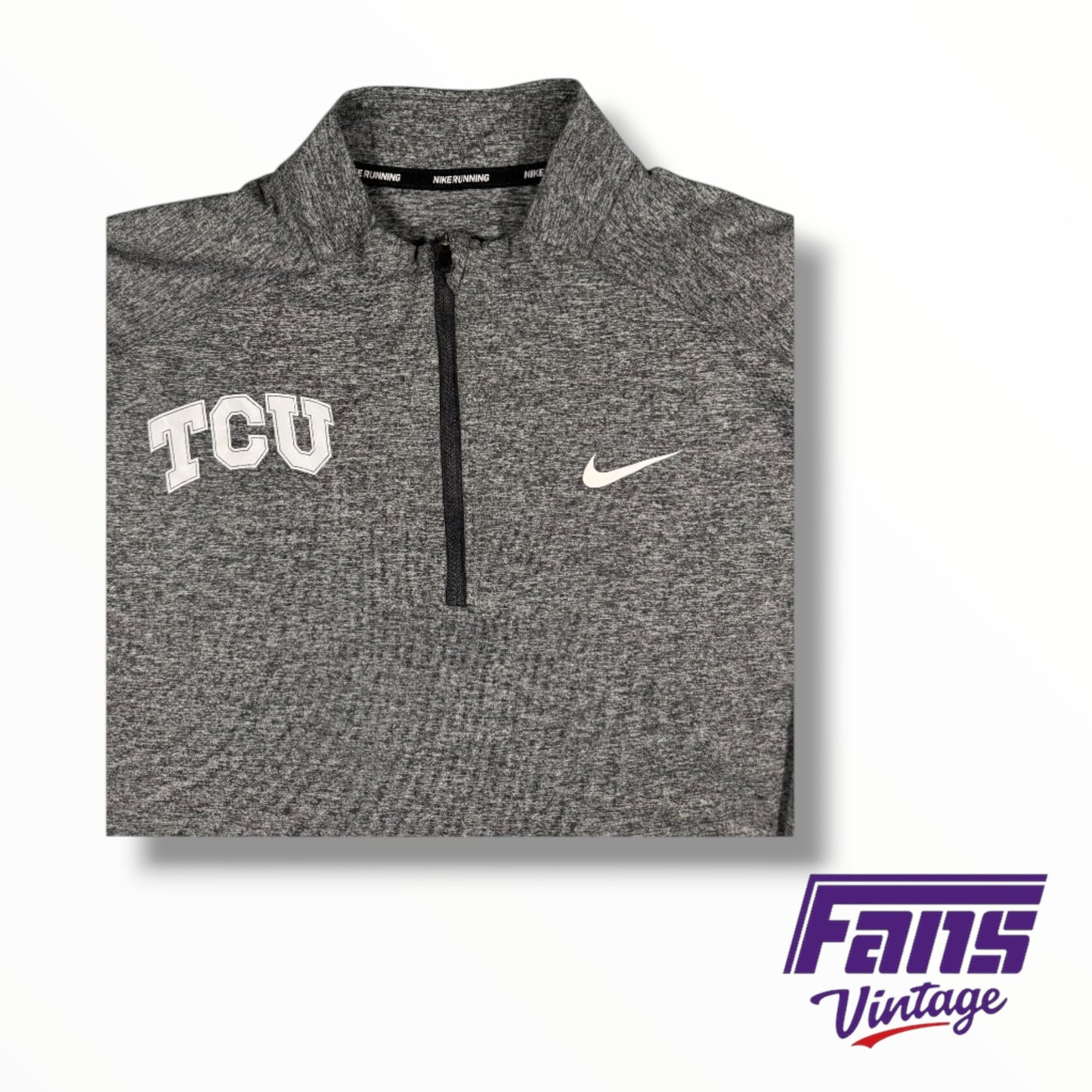 TCU Team Issued Nike Running Style Gray Quarter-Zip Jacket