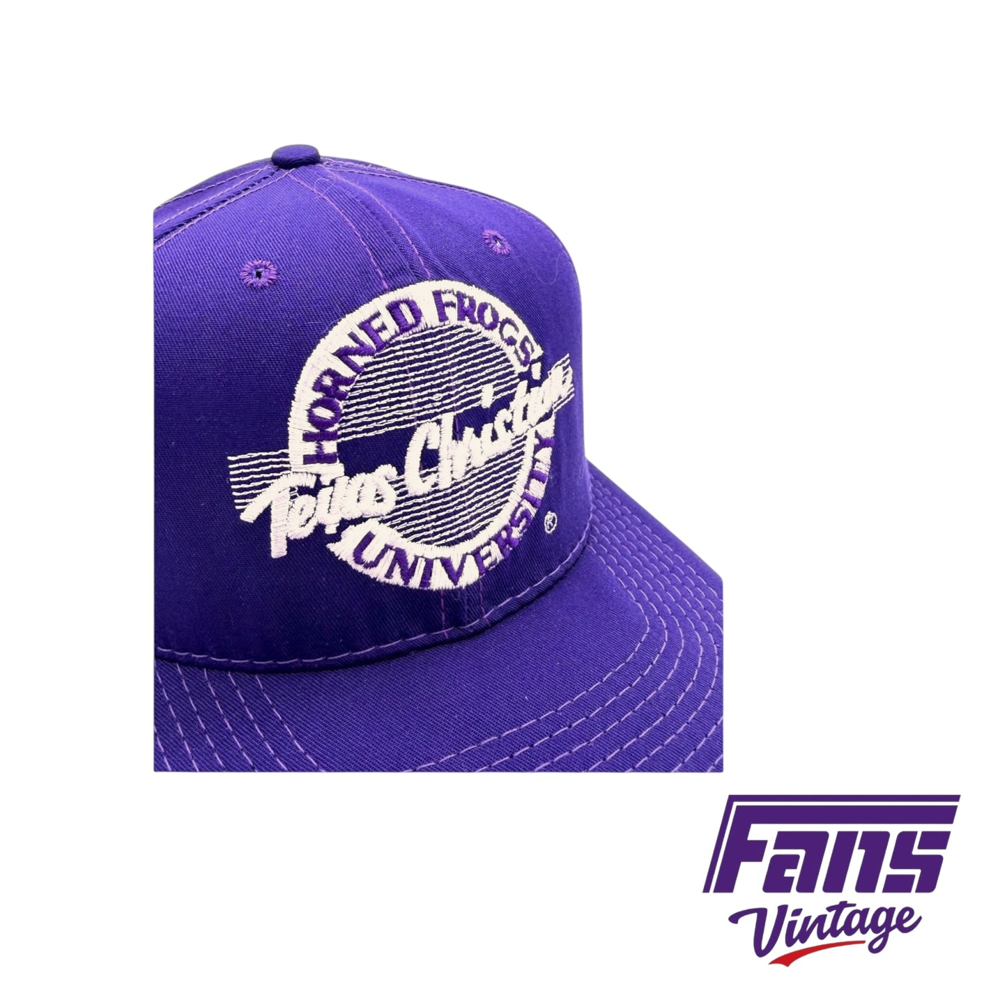 RARE! Vintage TCU Early 90s Edition ‘The Game’ Circle Logo Texas Christian Snapback