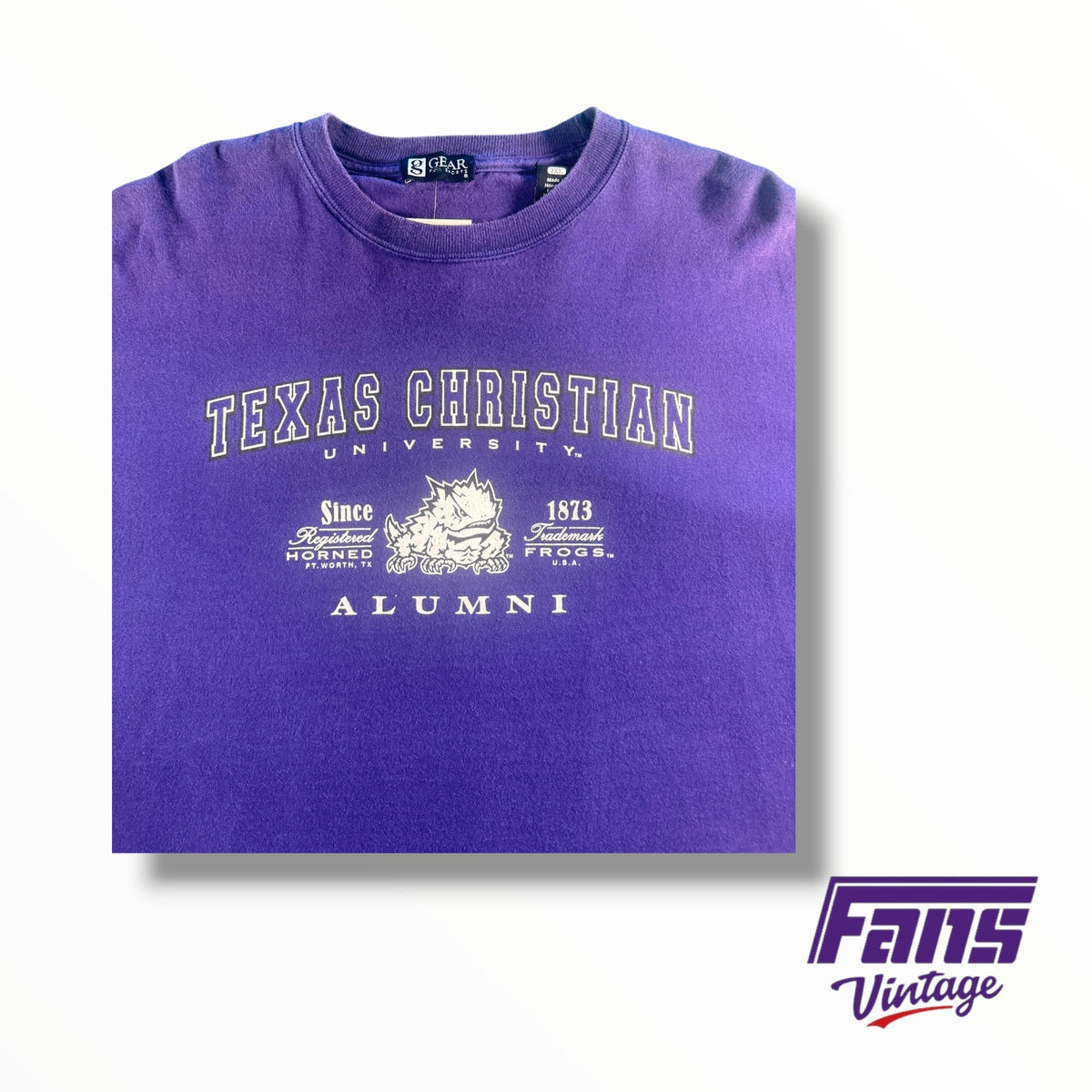 Vintage 90s TCU ‘Texas Christian University’ Alumni Spellout Tee