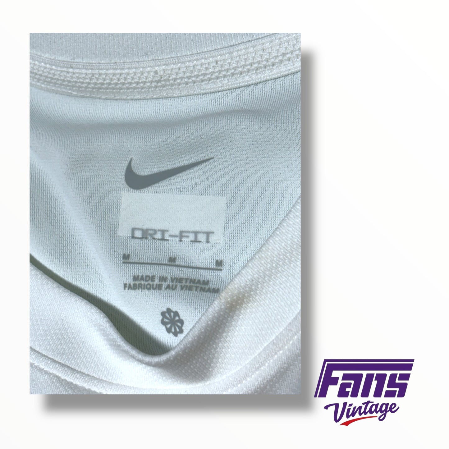 TCU Football Nike Team Issued UPF 40+ Woven Lightweight Long Sleeve Whiteout Shirt