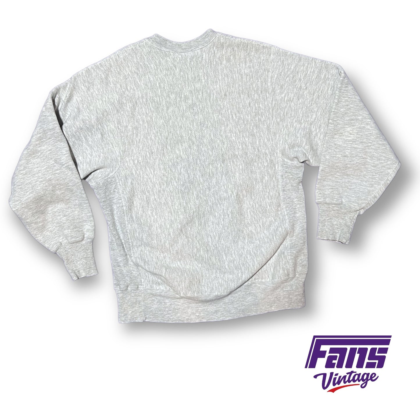 GRAIL! TCU Vintage Crewneck Sweater - Incredible Reverse Weave with RARE School Seal Logo!