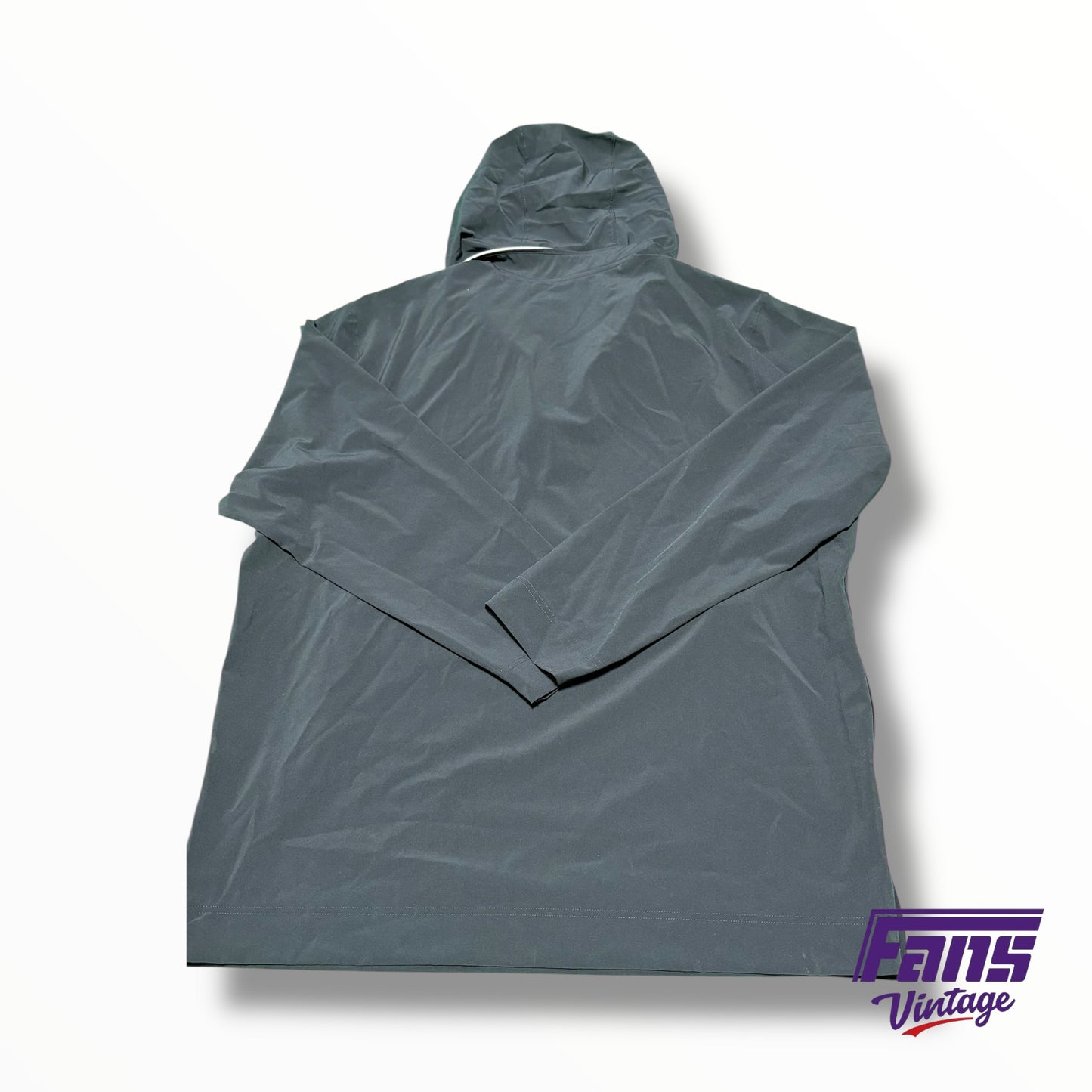 TCU Nike Team Issued Nike Football Blackout Sideline Pullover with Hide Away Hood - Quarter Zip