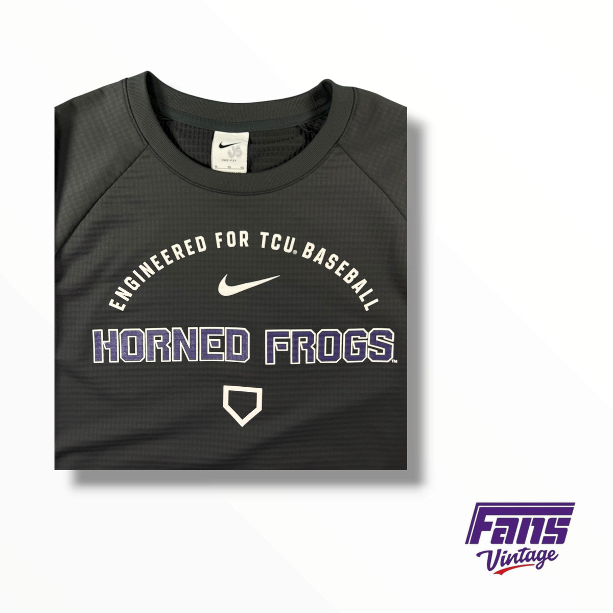 TCU Baseball Team Issued Nike Blackout Long Sleeve Warm-up Shirt