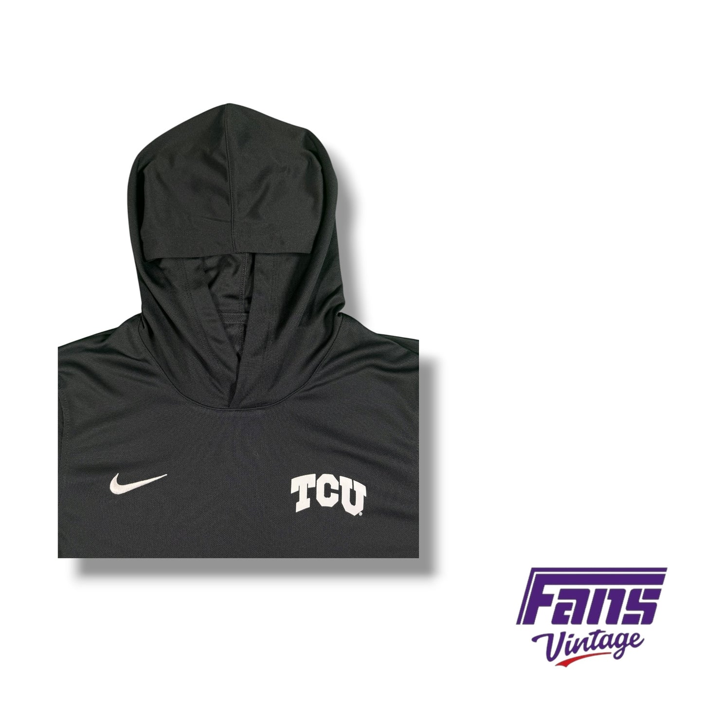 TCU Football Nike Team Issued Black Hooded Long Sleeve