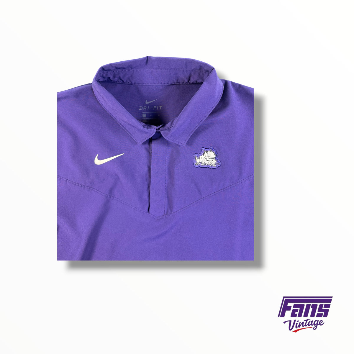 TCU Team Issued Matte DriFit Athletic Frog Logo Sideline Polo
