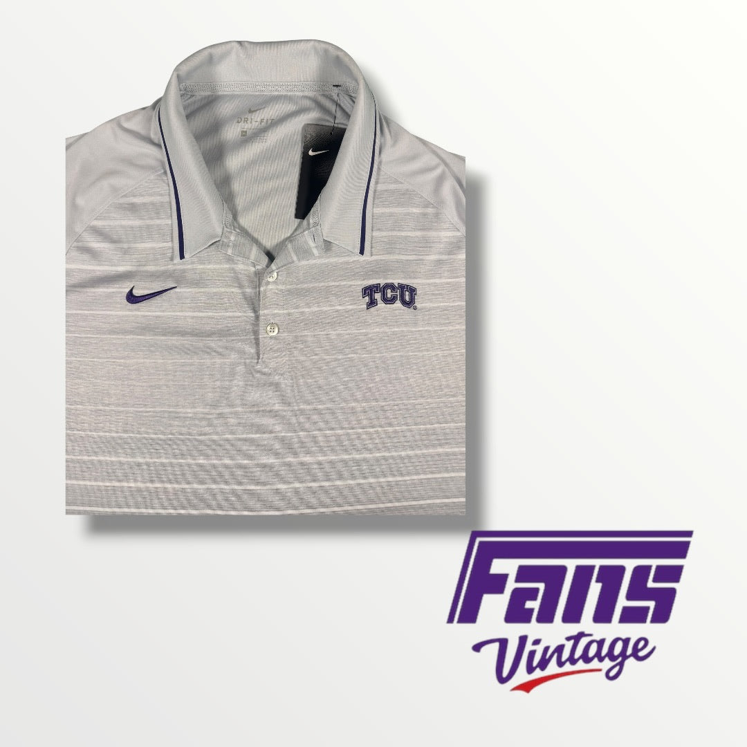 Nike Collared Dri-Fit Polo with Gradient Stripes and Embroidered Details