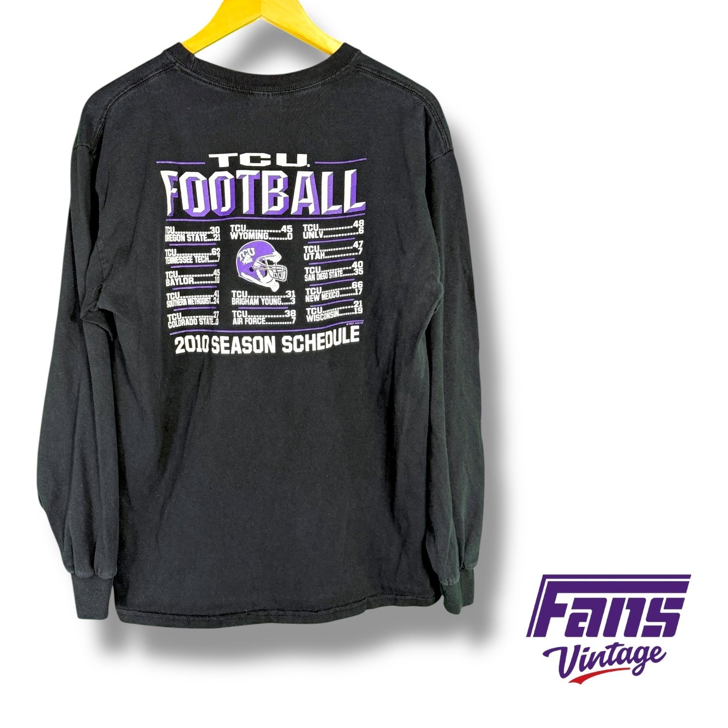 TCU Rose Bowl Champions 2011 Long Sleeve Shirt - Rare Print! Double Sided Undefeated Season Commemorative
