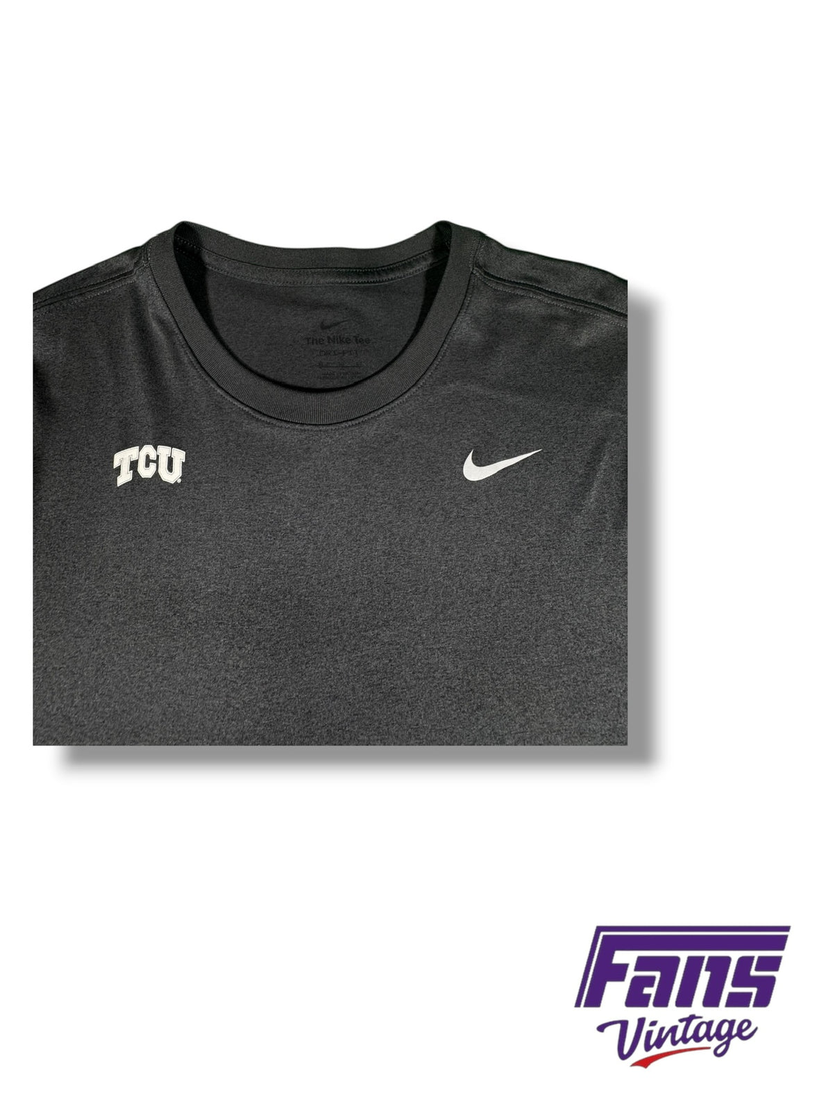 TCU team issued Nike Dri-Fit Long Sleeve Shirt in Blackout Colorway