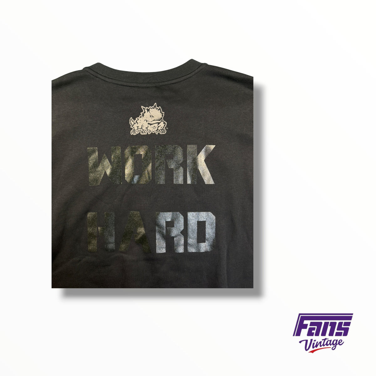 TCU Football Team Issued Nike ‘BLEAD PURPLE’ Strength & Conditioning Double Sided Blackout Crewneck Sweater