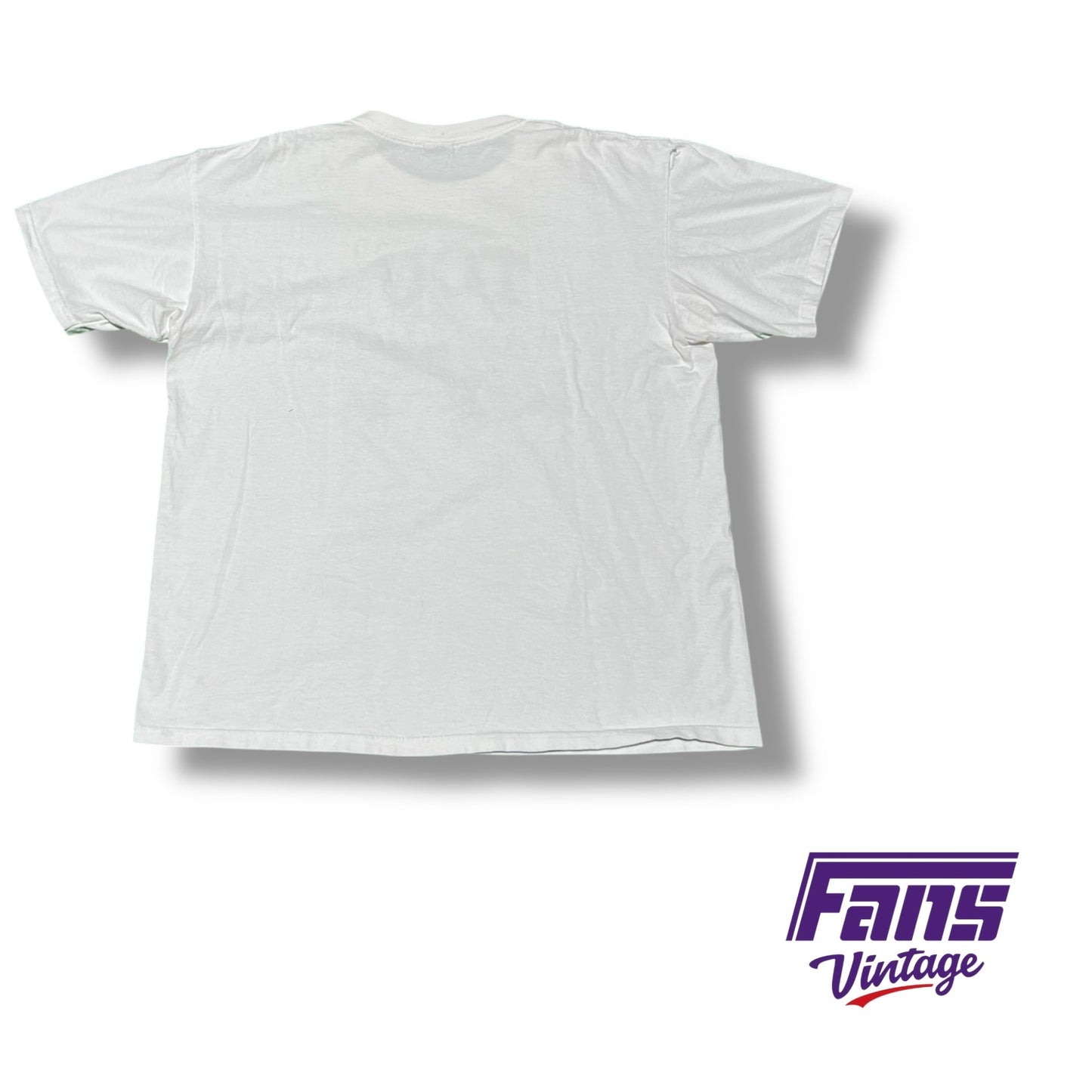 Sick 90s Vintage TCU football tee “Warning - Horned Frogs crossing in the end zone”