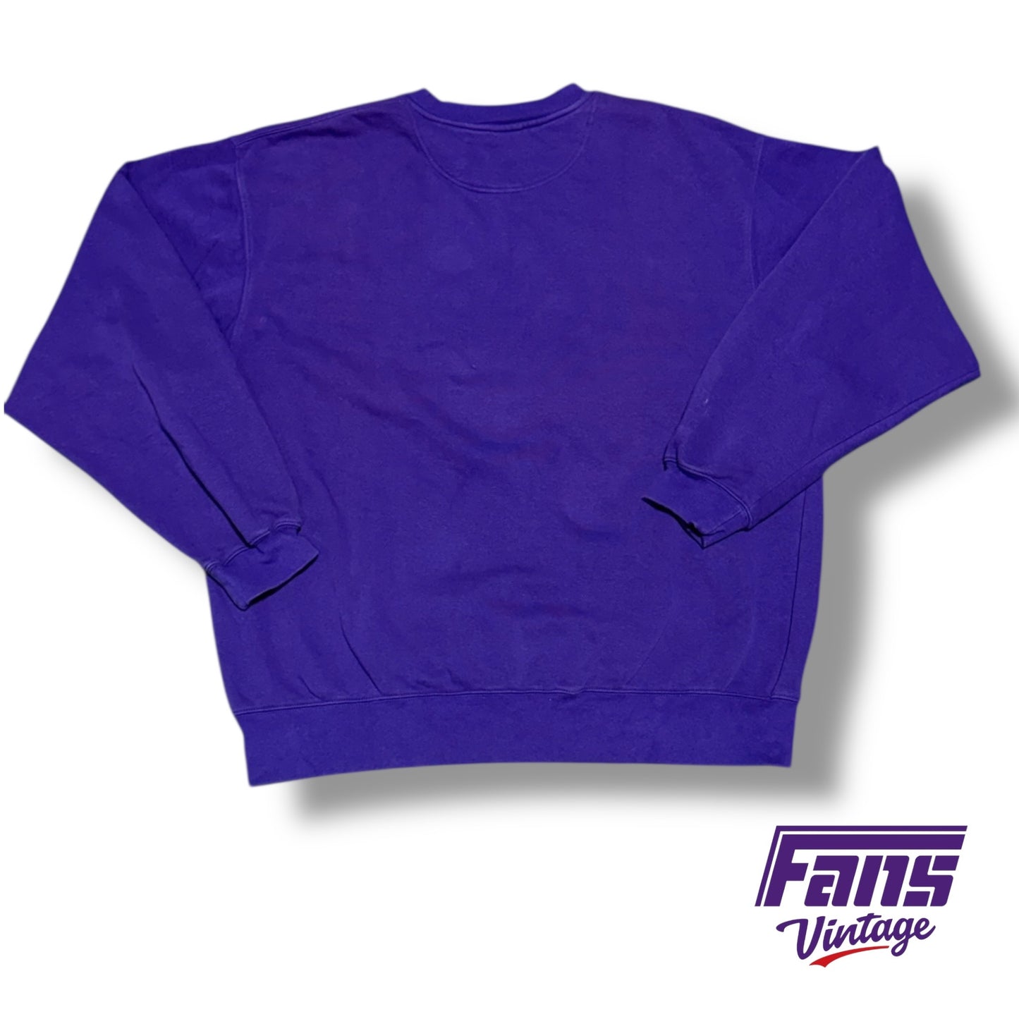 Vintage TCU Y2K Era Crewneck - RARE! Team Custom Nike Center Swoosh with Jersey Style Stitched Lettering - Buttery Soft