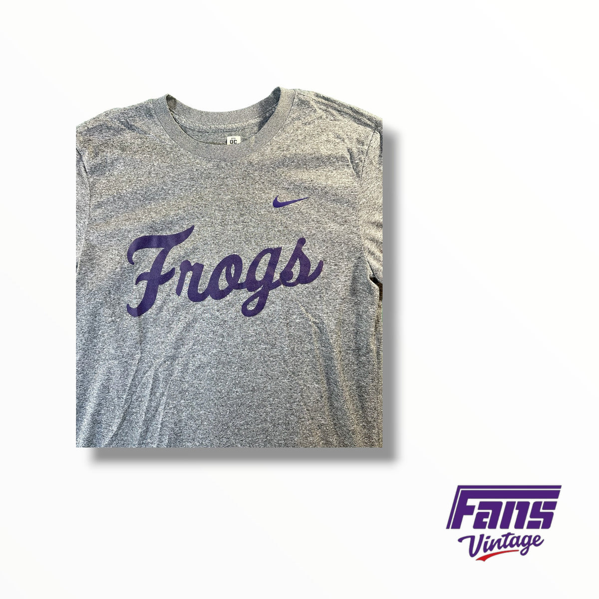 TCU Team Issued Nike Gray Frogs Script Dri-Fit Tee