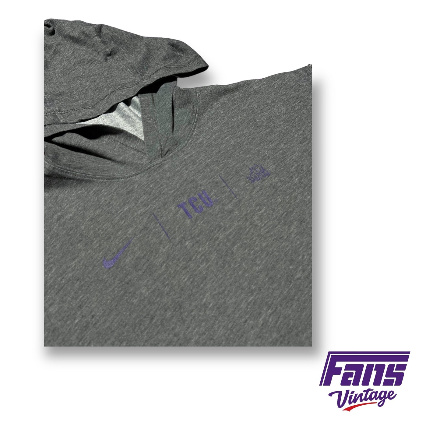 TCU Football Team Issue Nike Training Top - Player Custom Cutoff Hoodie Shirt