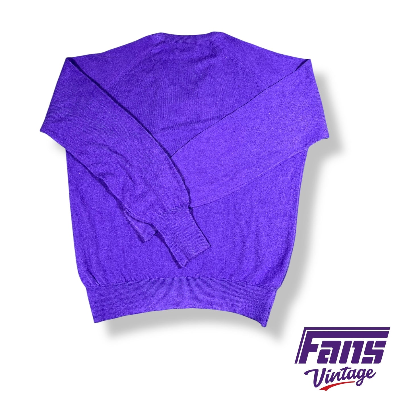 TCU Vintage Horned Frog Classic Golf V-Neck Sweater with embroidered logos