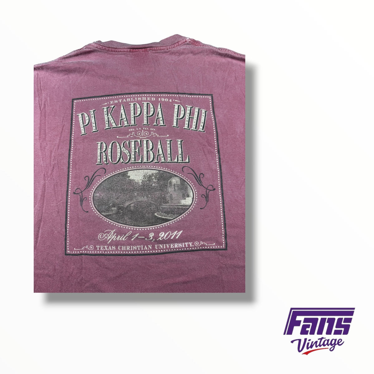 Vintage TCU Double Sided Fraternity Pi Kappa Phi RoseBall Frocket Tee