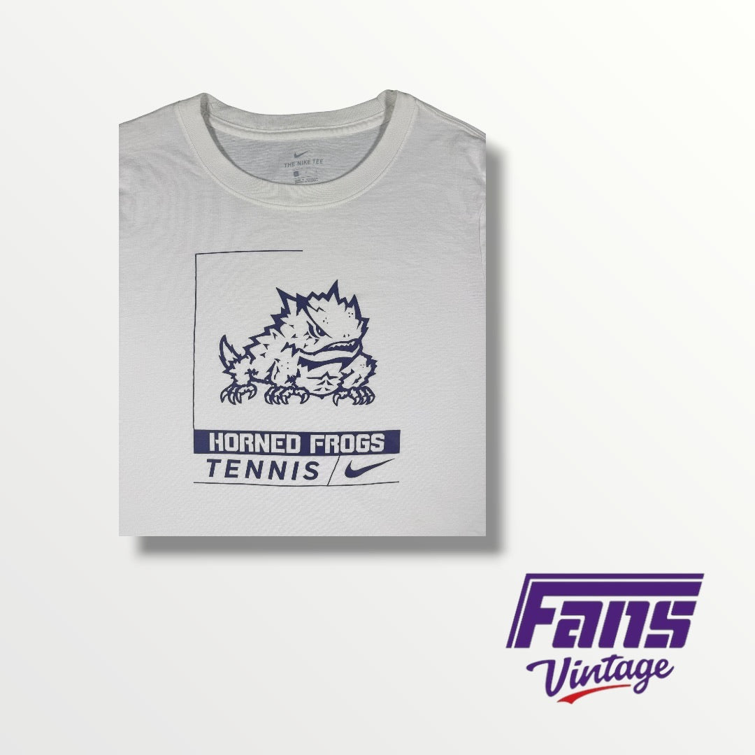 Team-Issued Nike White TCU Tennis T-Shirt
