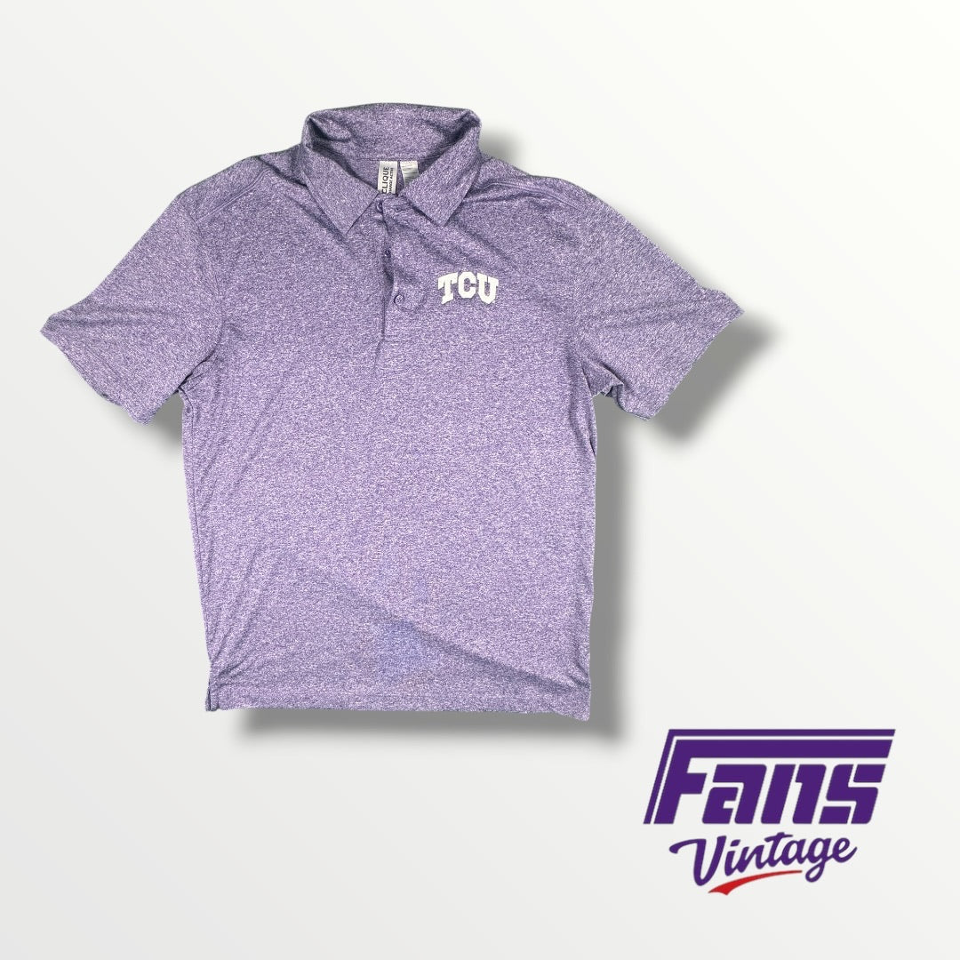 TCU Collared Shirt with Embroidered Logo and Breathable Material