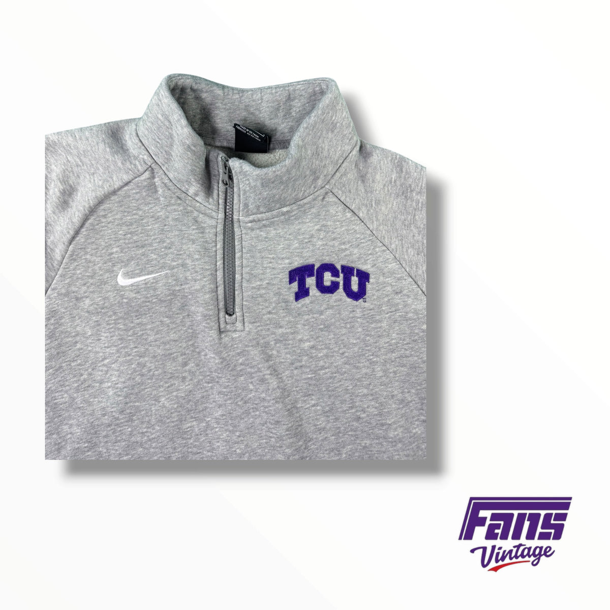 TCU Team Issued Nike Embroidered Quarter Zip Sweater