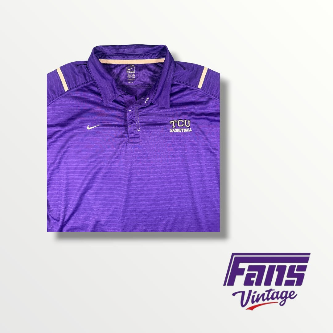 Team-Issued Nike TCU Purple Basketball Collared Shirt