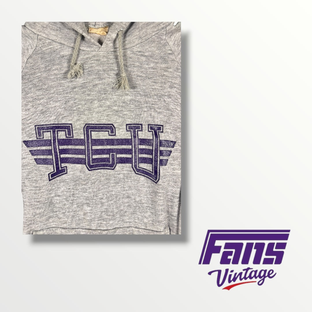 Vintage Cozy TCU Hoodie with Unique TCU Logo