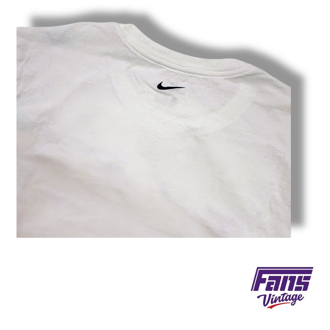 TCU Team Custom Nike “Funky Town” Whiteout Tee with Purple Frogskin Logo