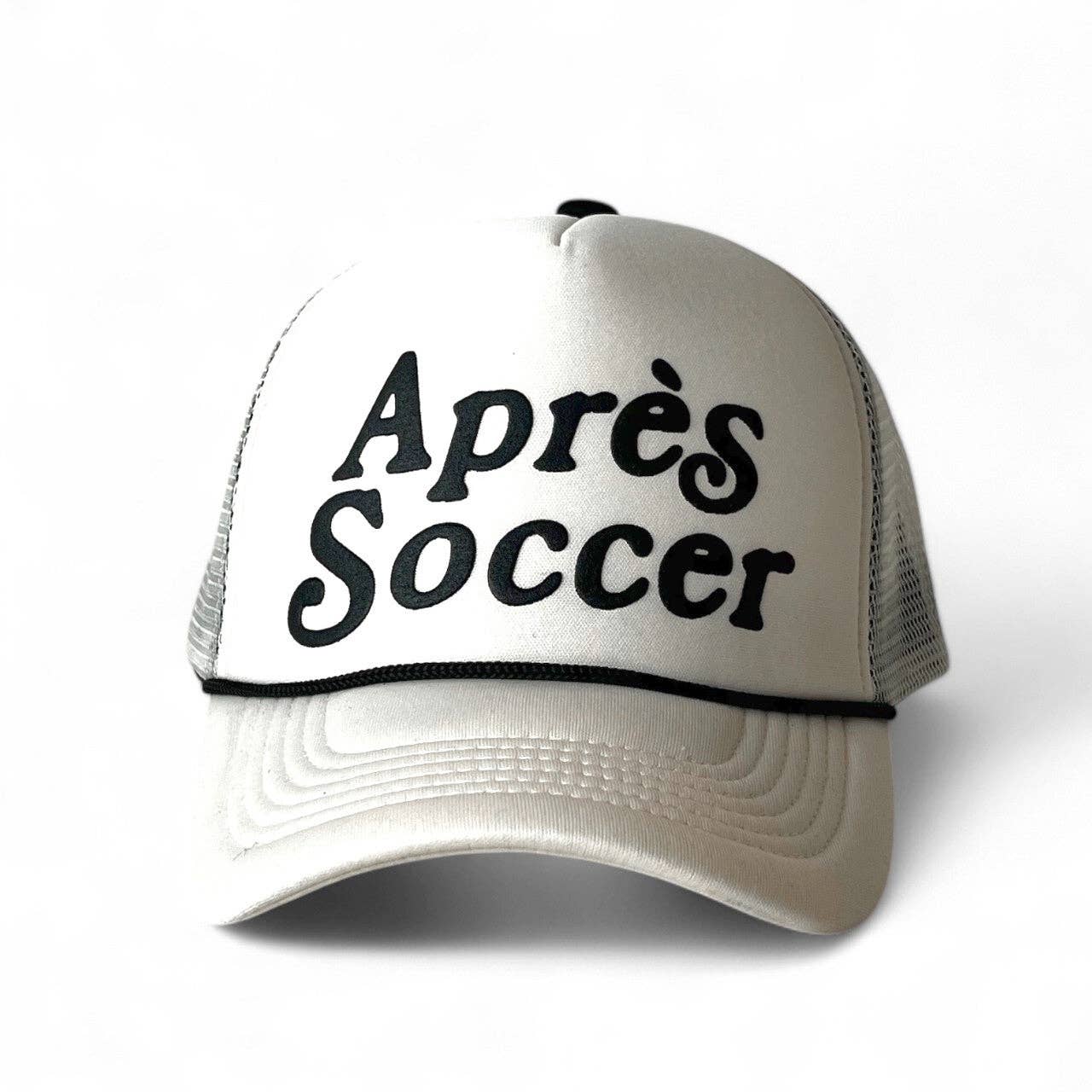 Après Soccer White & Black Foam Trucker Cap