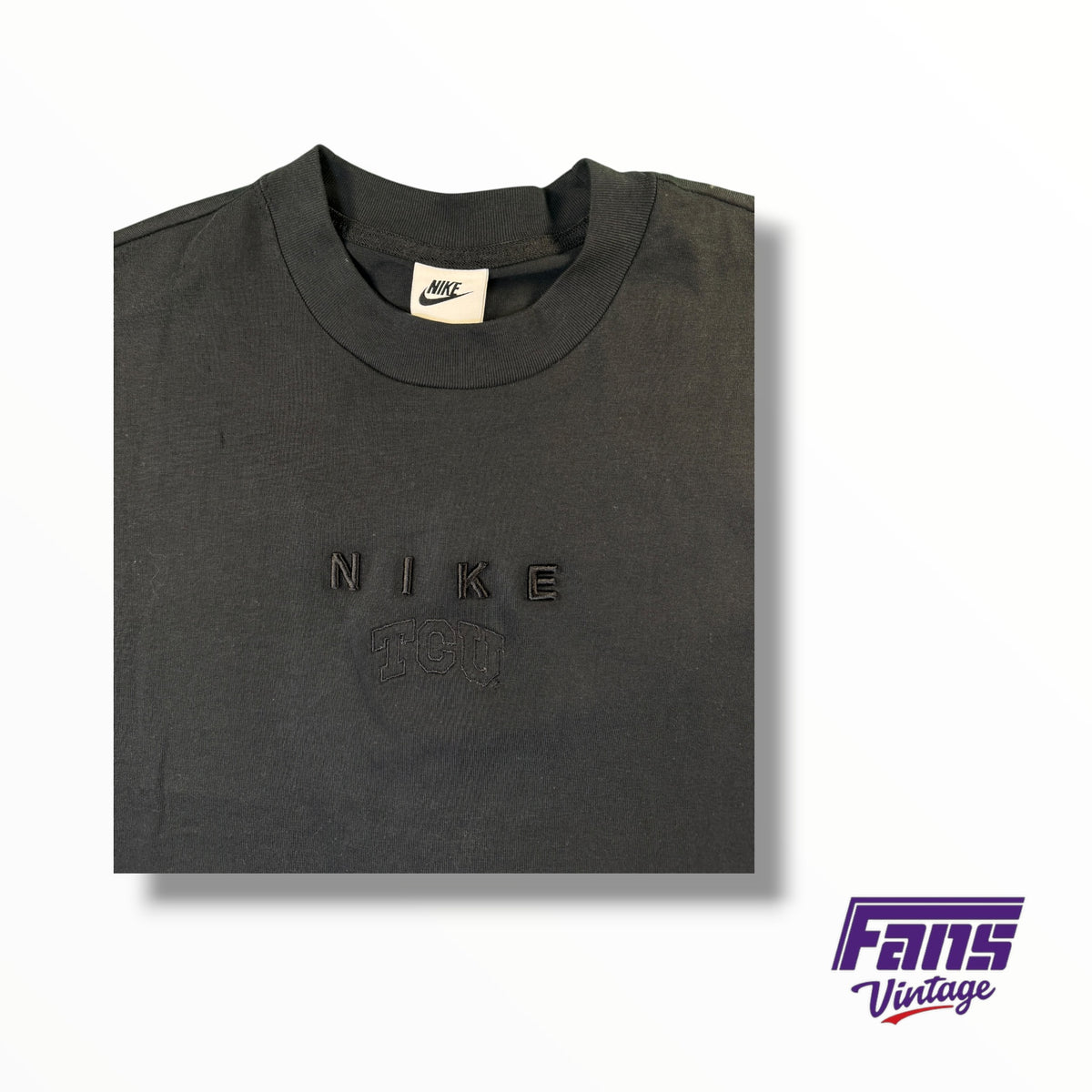 TCU Team Issued Nike Embroidered Blackout Crop Top