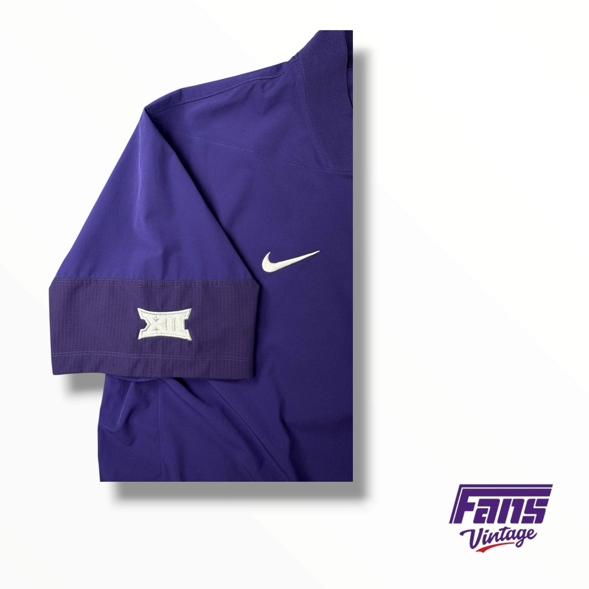 TCU ‘Frogball USA’ Team Issue Baseball Premium Matte Quarter Zip Short Sleeve Dugout Jacket