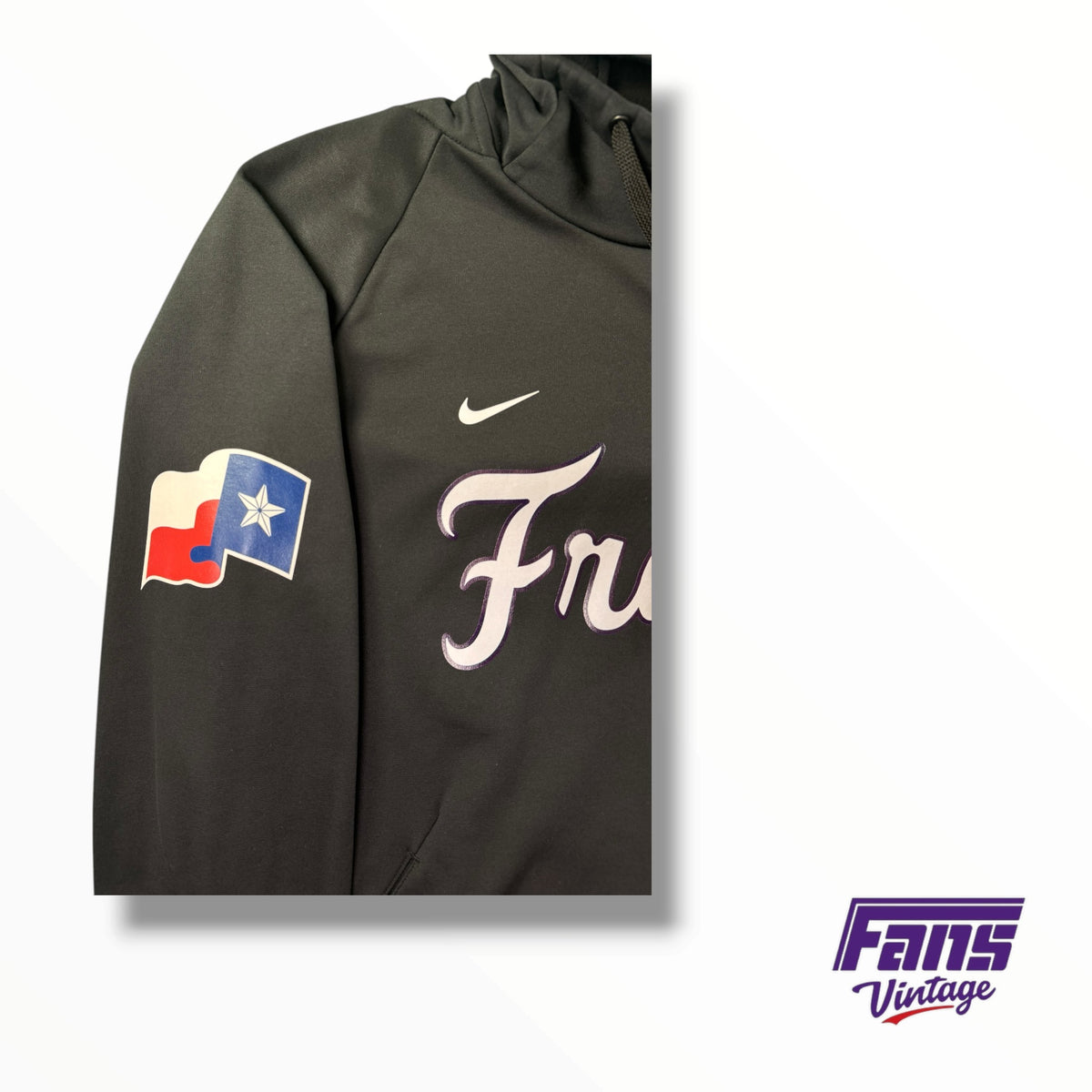 TCU Baseball Team Issued Nike Blackout Frogs Script Hoodie