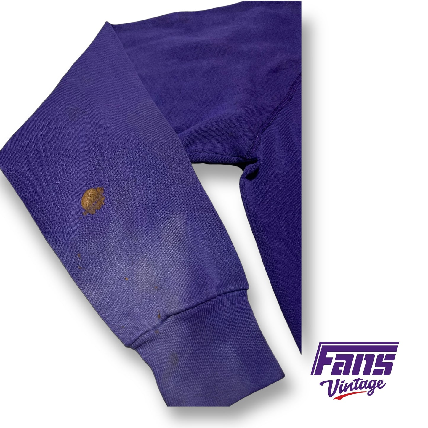 “Thrashed” 1960s Vintage TCU Sweater - Incredible Hand Made Horned Frog on Double Sided Raglan Crewneck