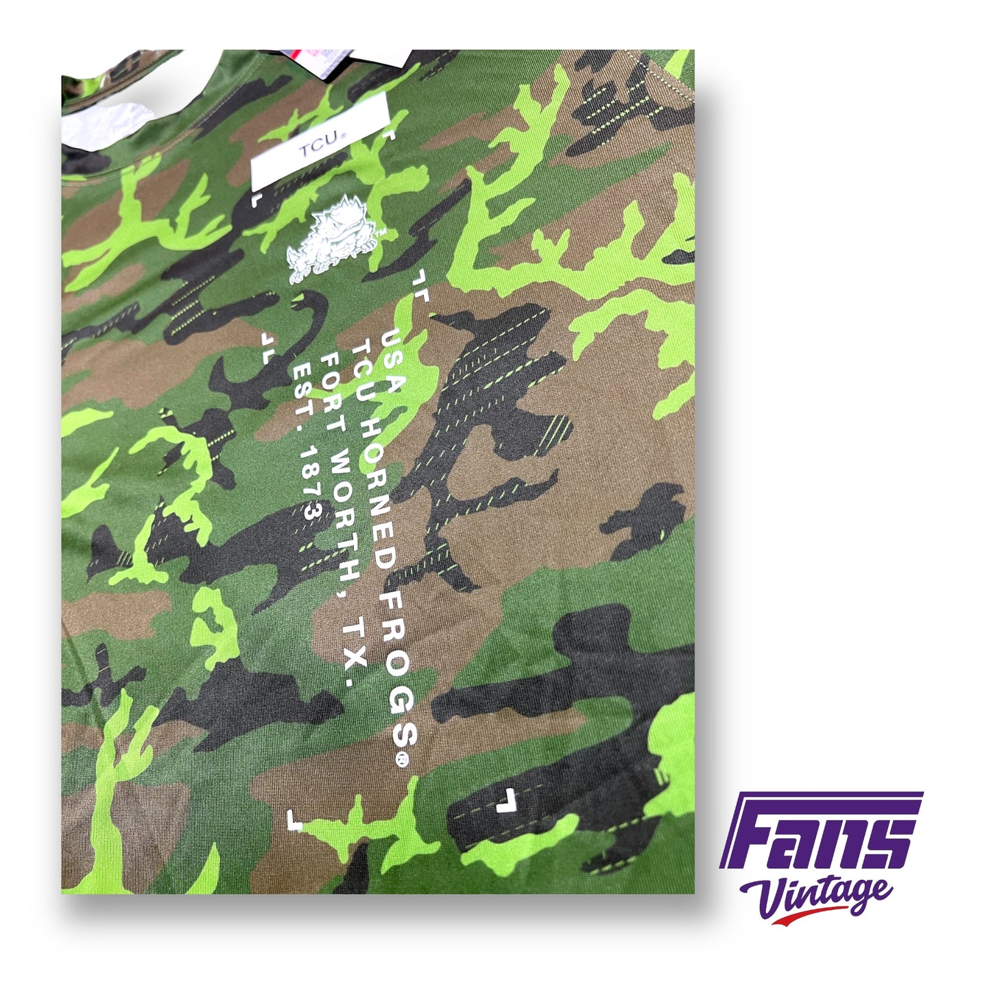 TCU Football Team Issue Veteran’s Day Nike Drifit Camo Shirt