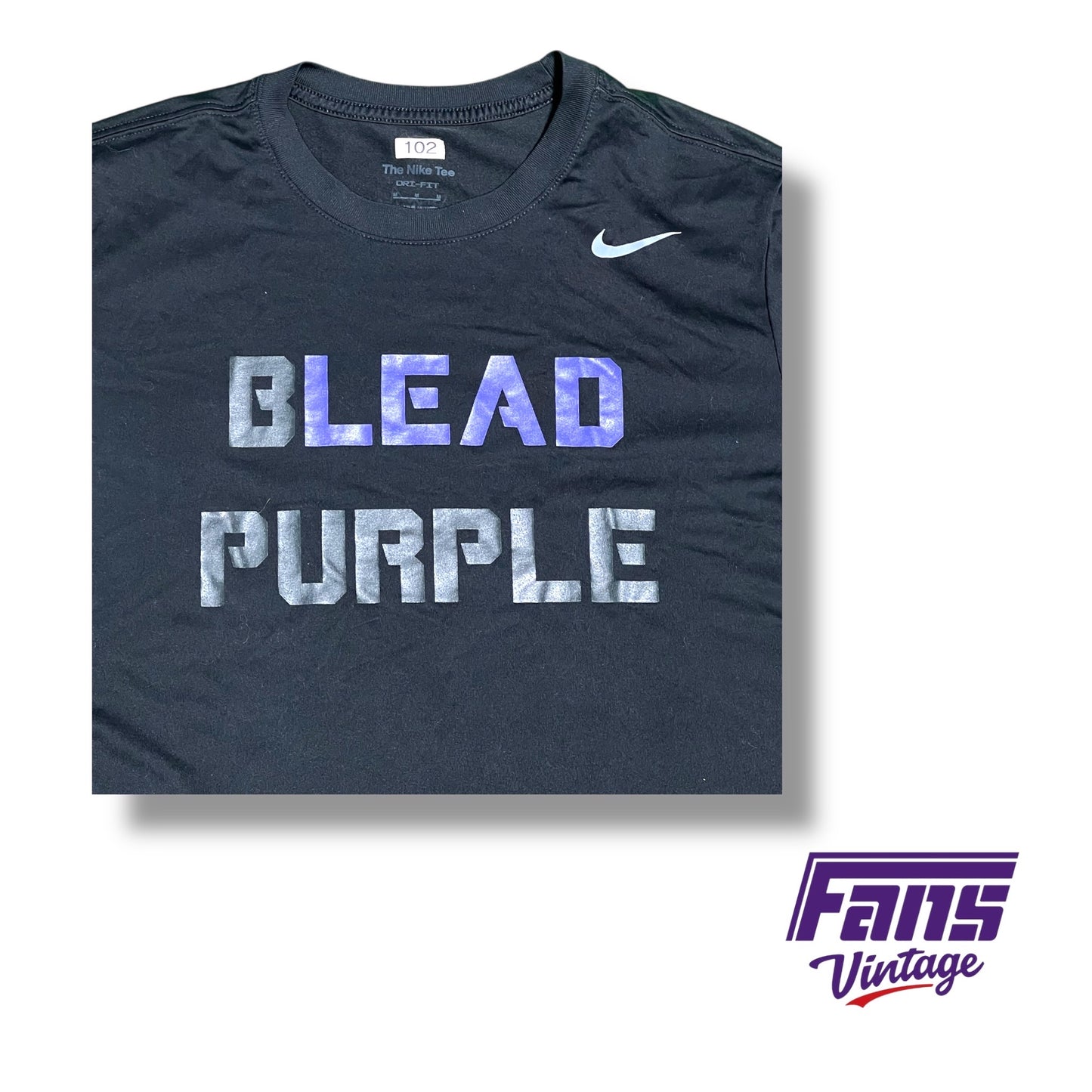 RARE! TCU football team issued Nike “BLEAD PURPLE” training shirt - double sided with ‘spit blood’ colorway