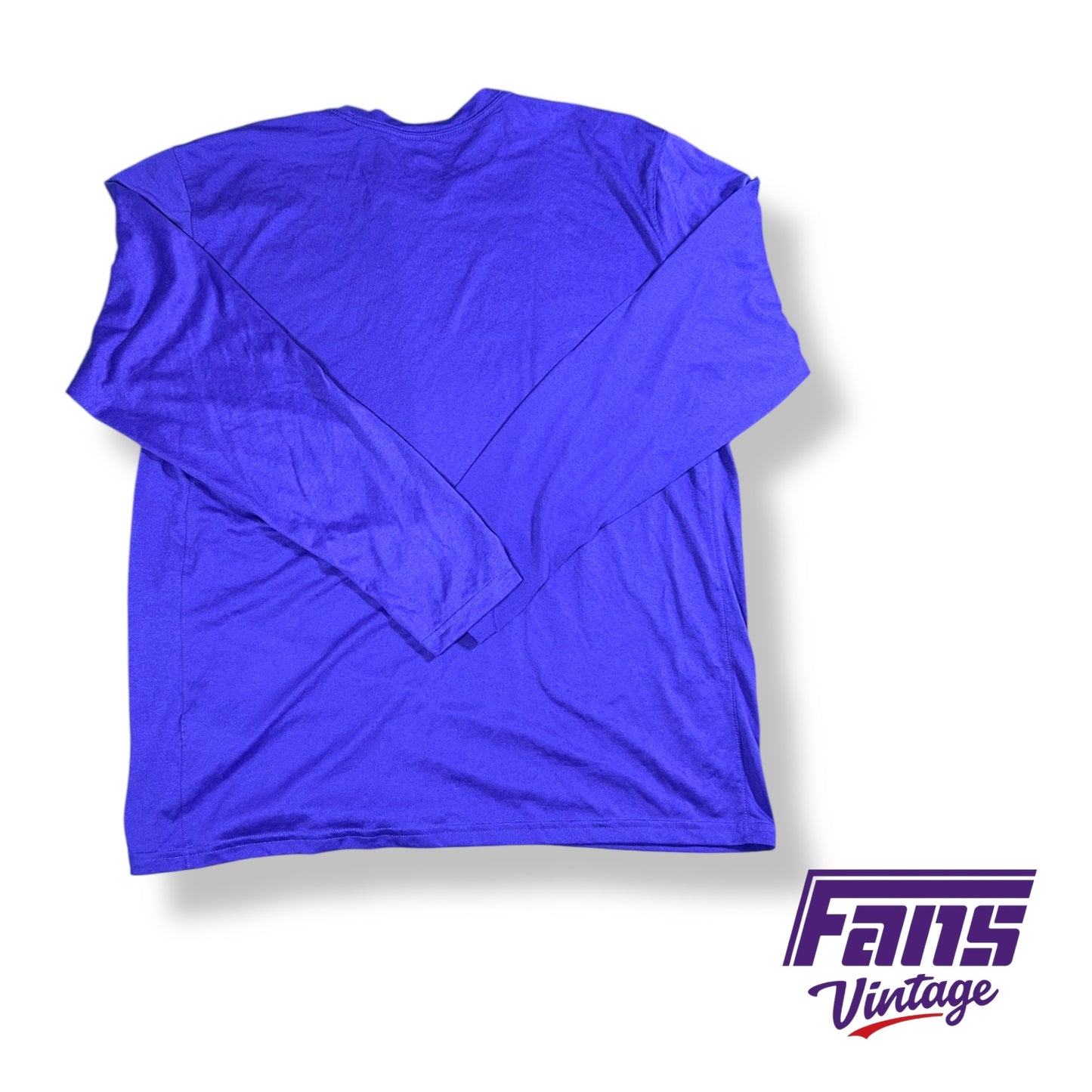 TCU Baseball Nike Team issued long sleeve shirt with “Horned Frogs” Retro script logo