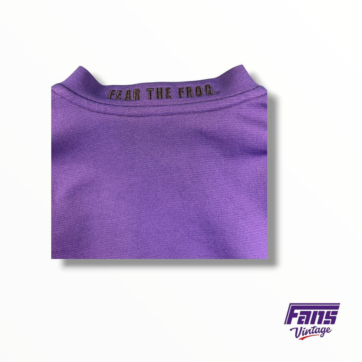 TCU DriFit ‘Fear the Frog’ Quarter Zip Pullover with Black and Purple Sleeves