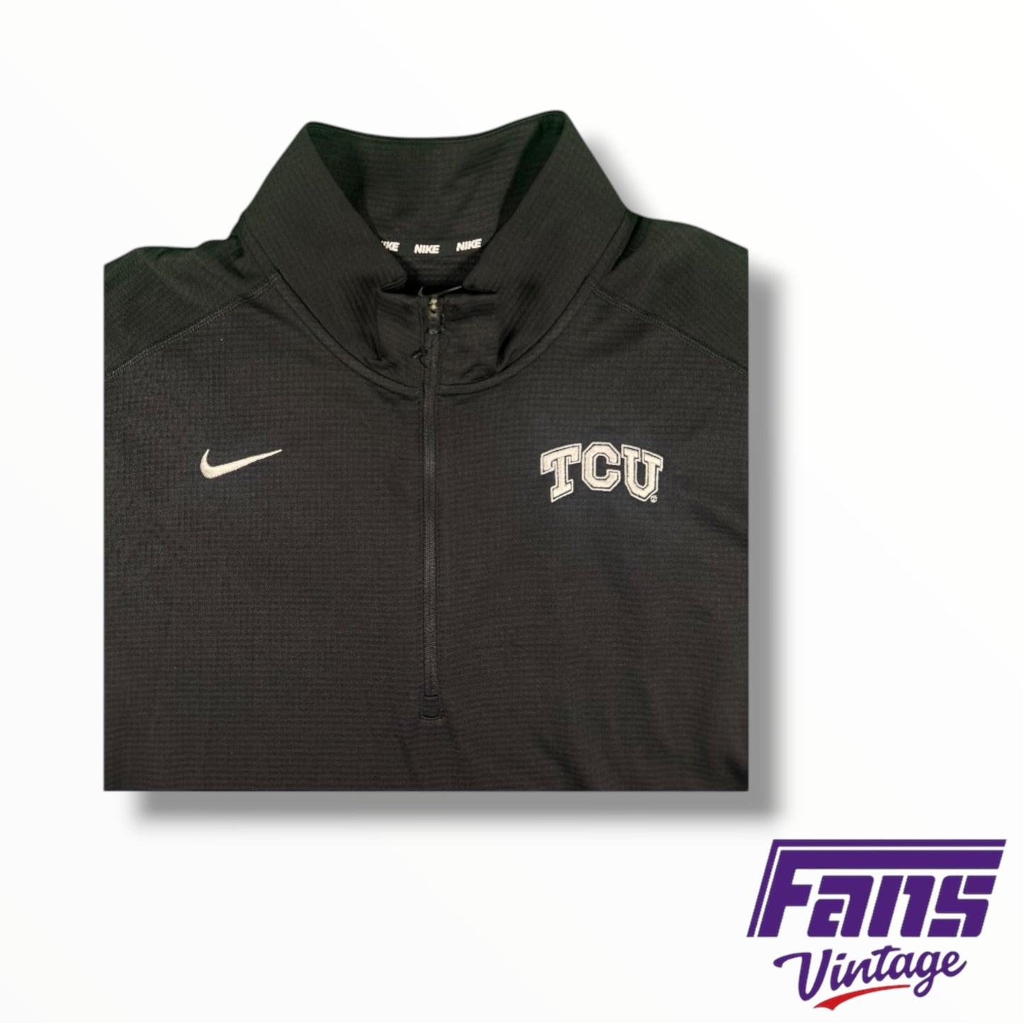TCU Team Issued Nike Blackout Premium Woven Quarter Zip