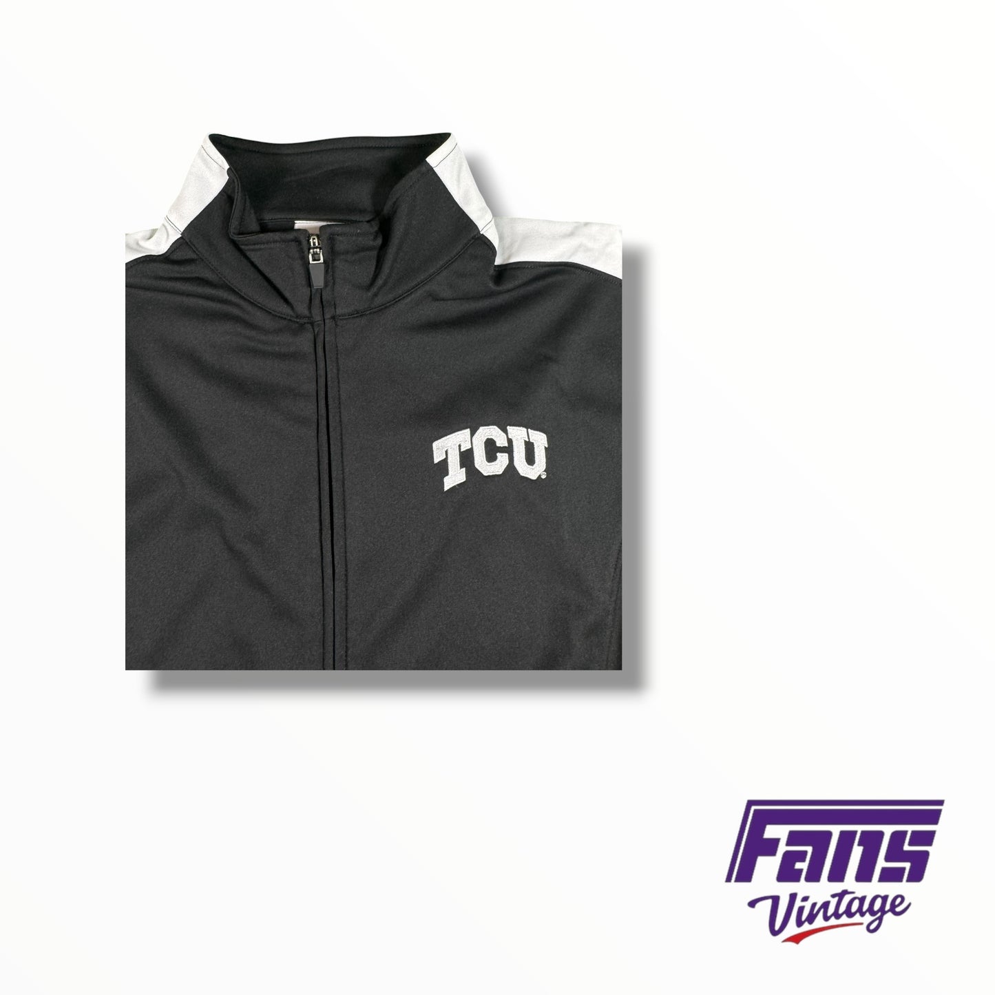 TCU Swim Team Issued Black and White Warmup Jacket