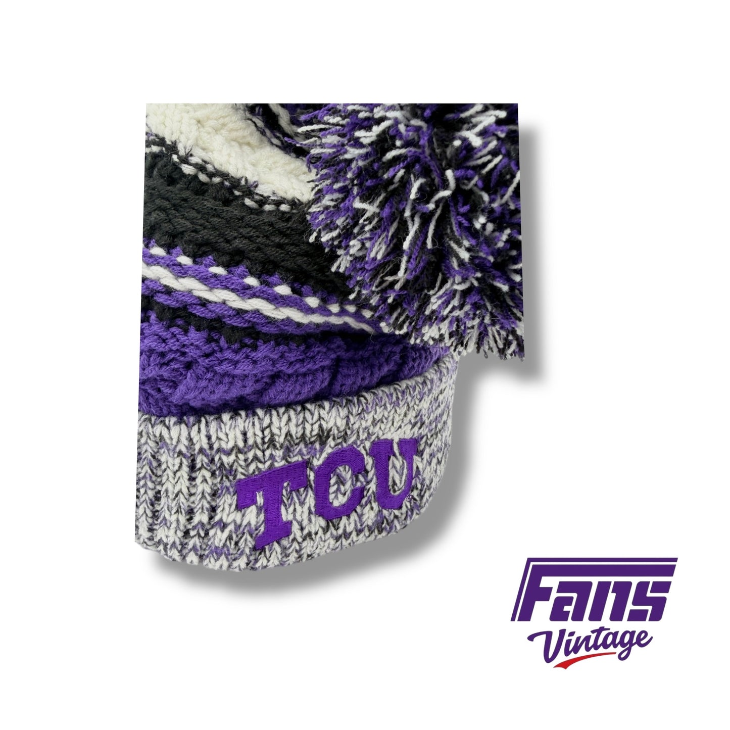 TCU Multi Colored Striped Beanie