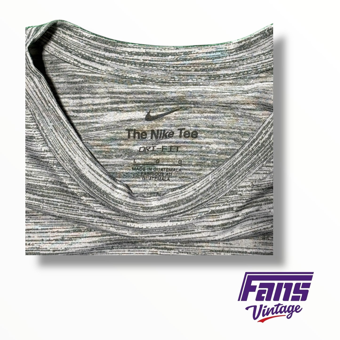 TCU Nike Team Issued ‘Horned Frogs’ Vertical Graphic Heather Gray Long Sleeve Shirt